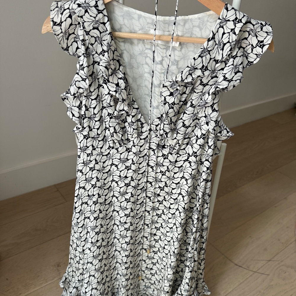 Zimmermann Ruffled Floral-Print Silk Crepe de Chine Mini Dress (Size 0)